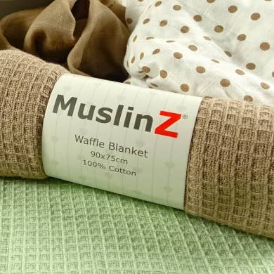 Памучно бебешко одеяло Waffle Cellular Muslinz - Image 6